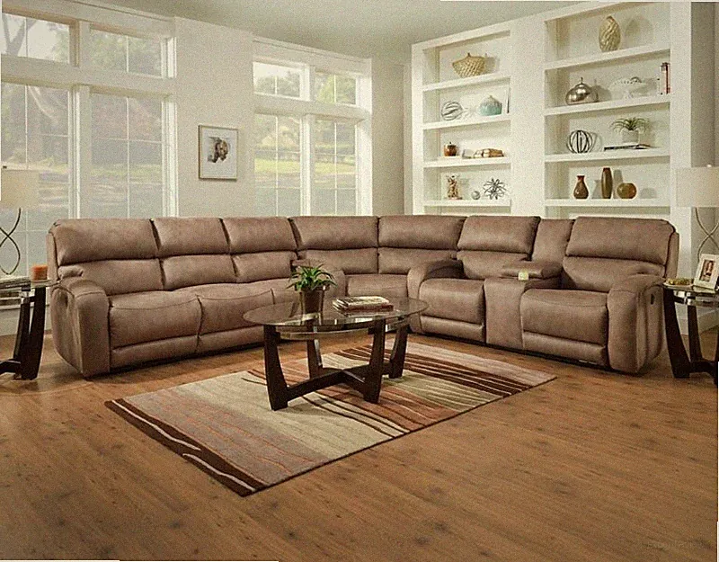 Southern Motion - Fandango 3 Piece Power Reclining Sectional in Savvy Latte Fabr